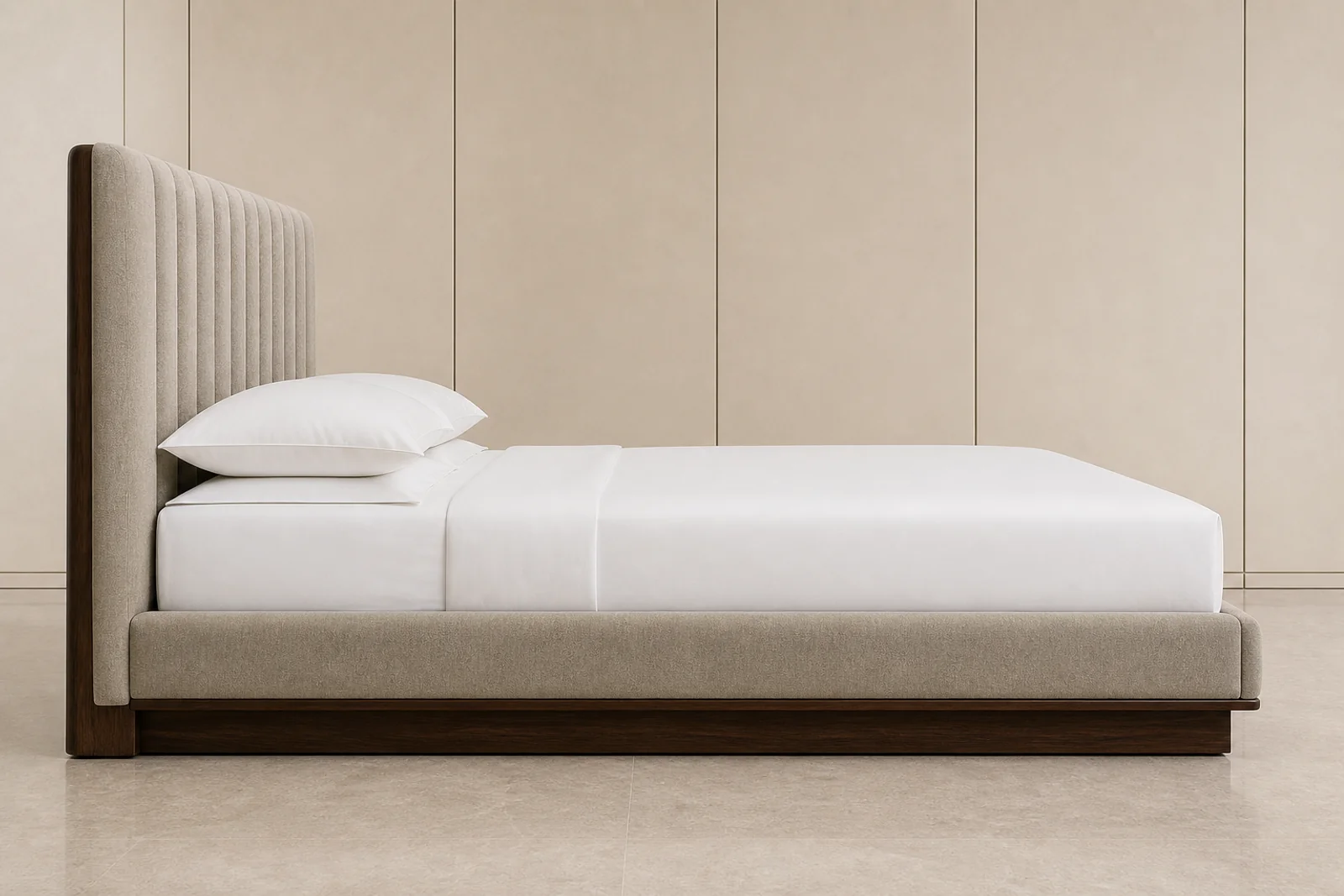 King Size Bed profile and construction view