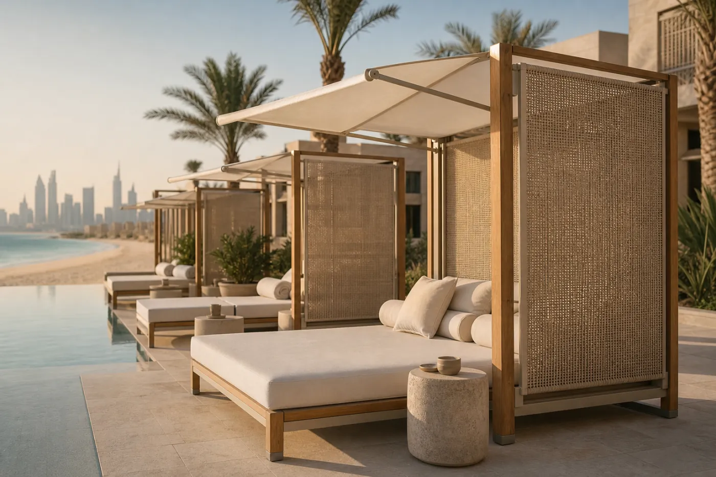 Resort Cabana Daybed shown in a hospitality interior