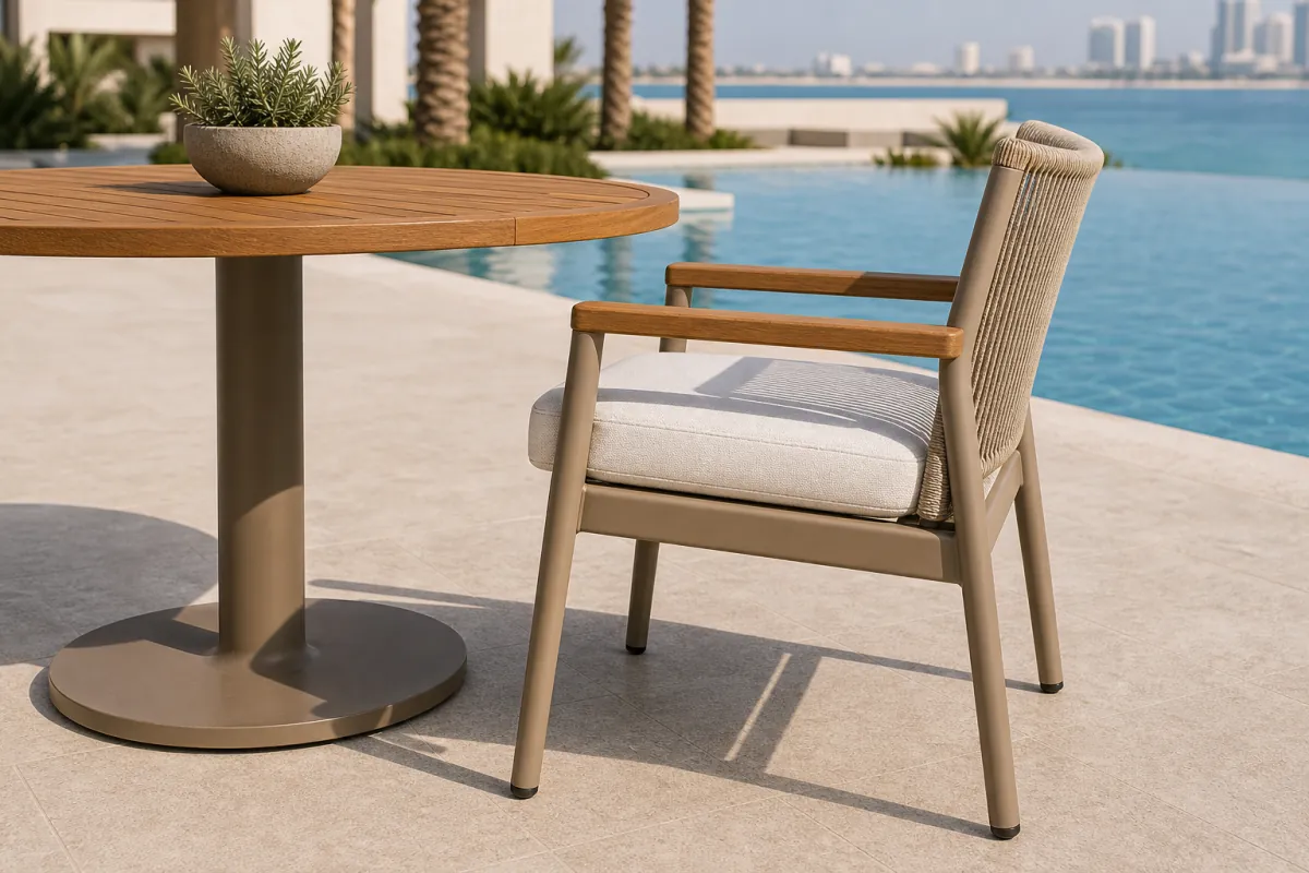 Poolside Dining Set profile and construction view