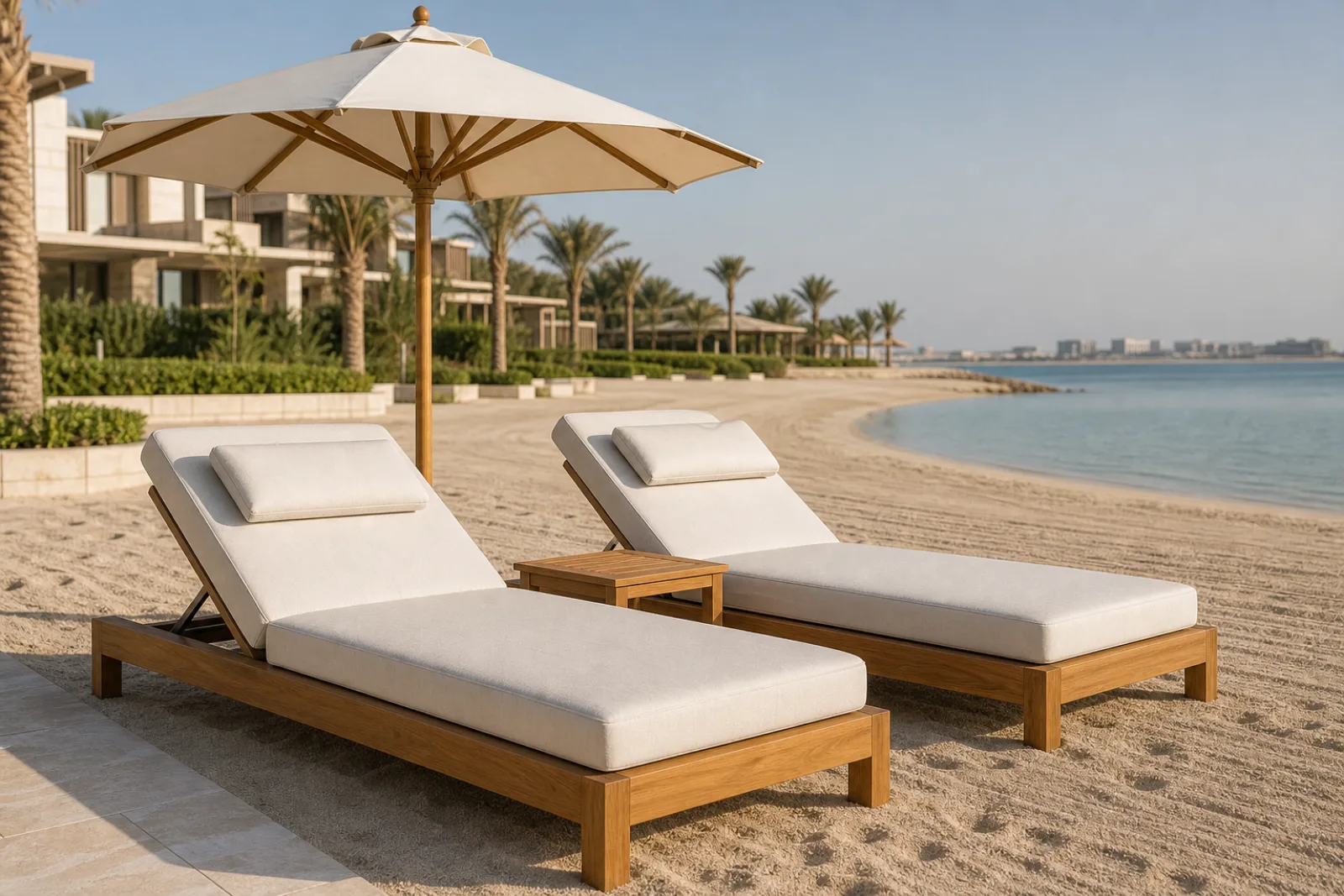 Private Beach Lounger Pair