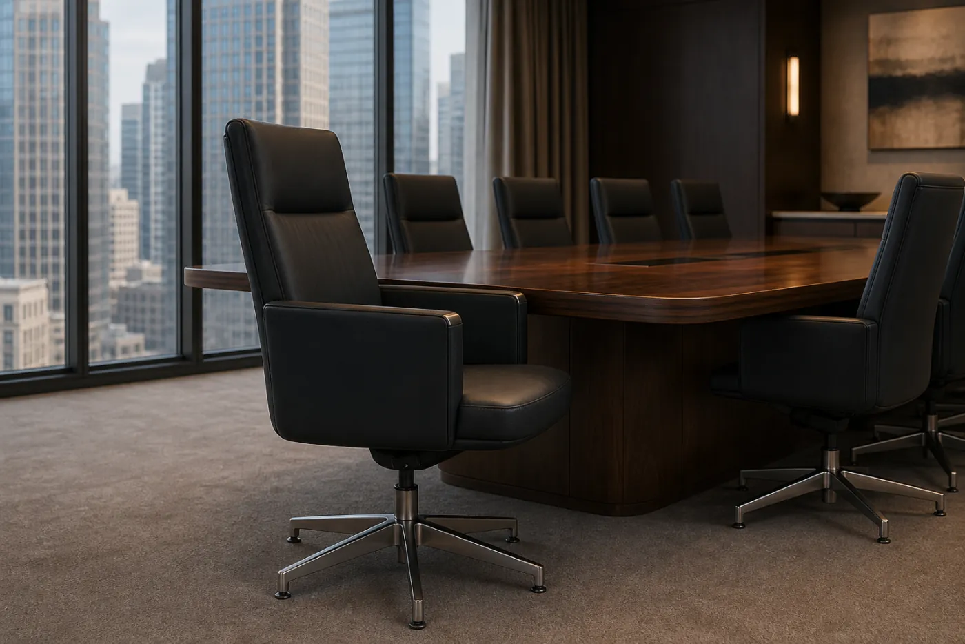 Executive Conference Armchair shown in a hospitality interior