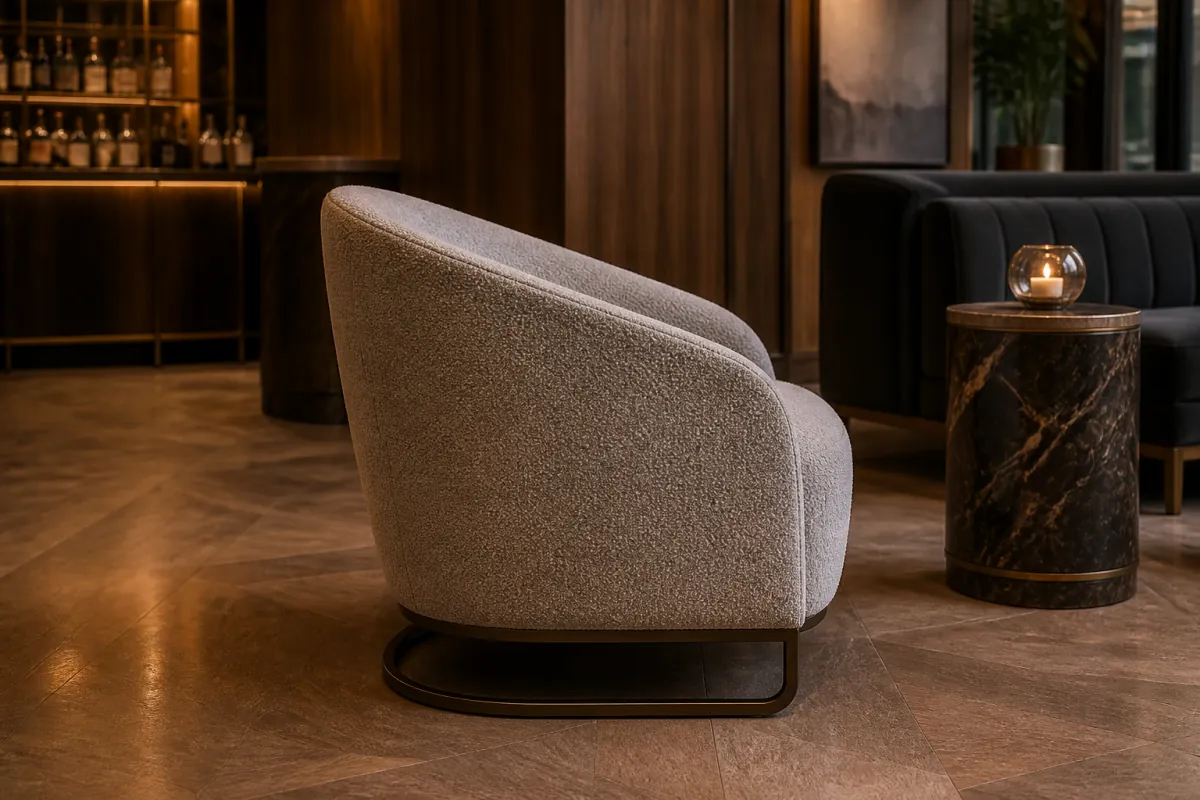 Cocktail Lounge Tub Chair profile and construction view
