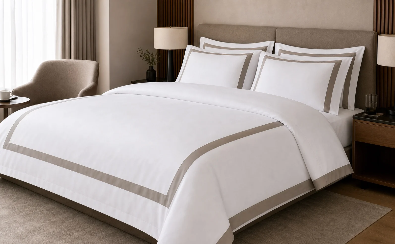 Framed Contrast-Border Duvet Cover Sets