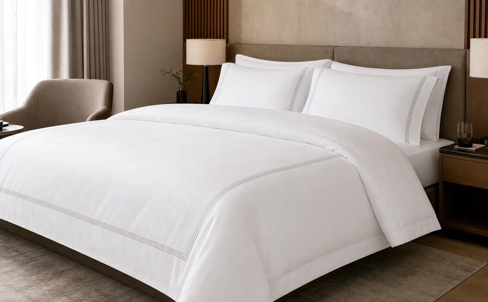 Embroidered-Border Sheet & Duvet Cover Sets