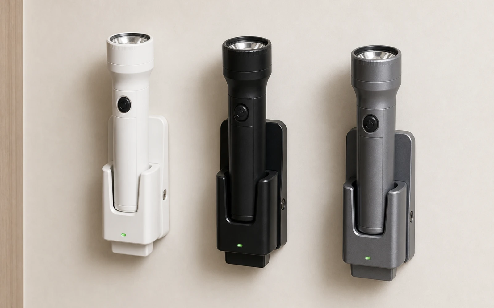 Wall-Mounted Rechargeable Flashlights