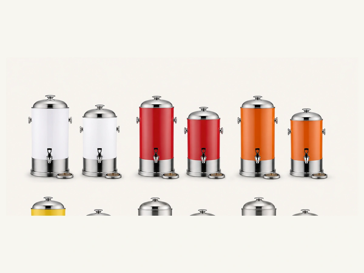 Insulated beverage barrel capacity sets in stainless and painted finishes