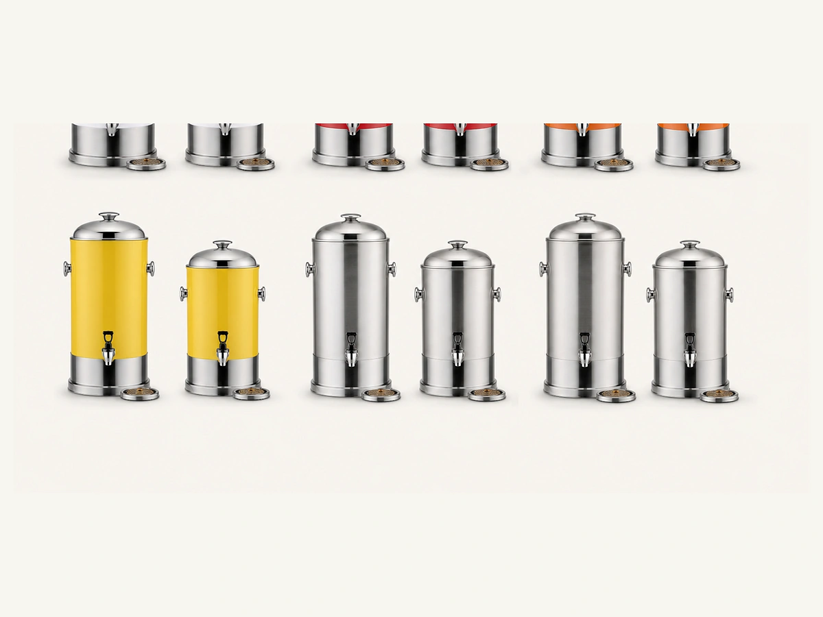 Painted hot and cold beverage barrel colour options