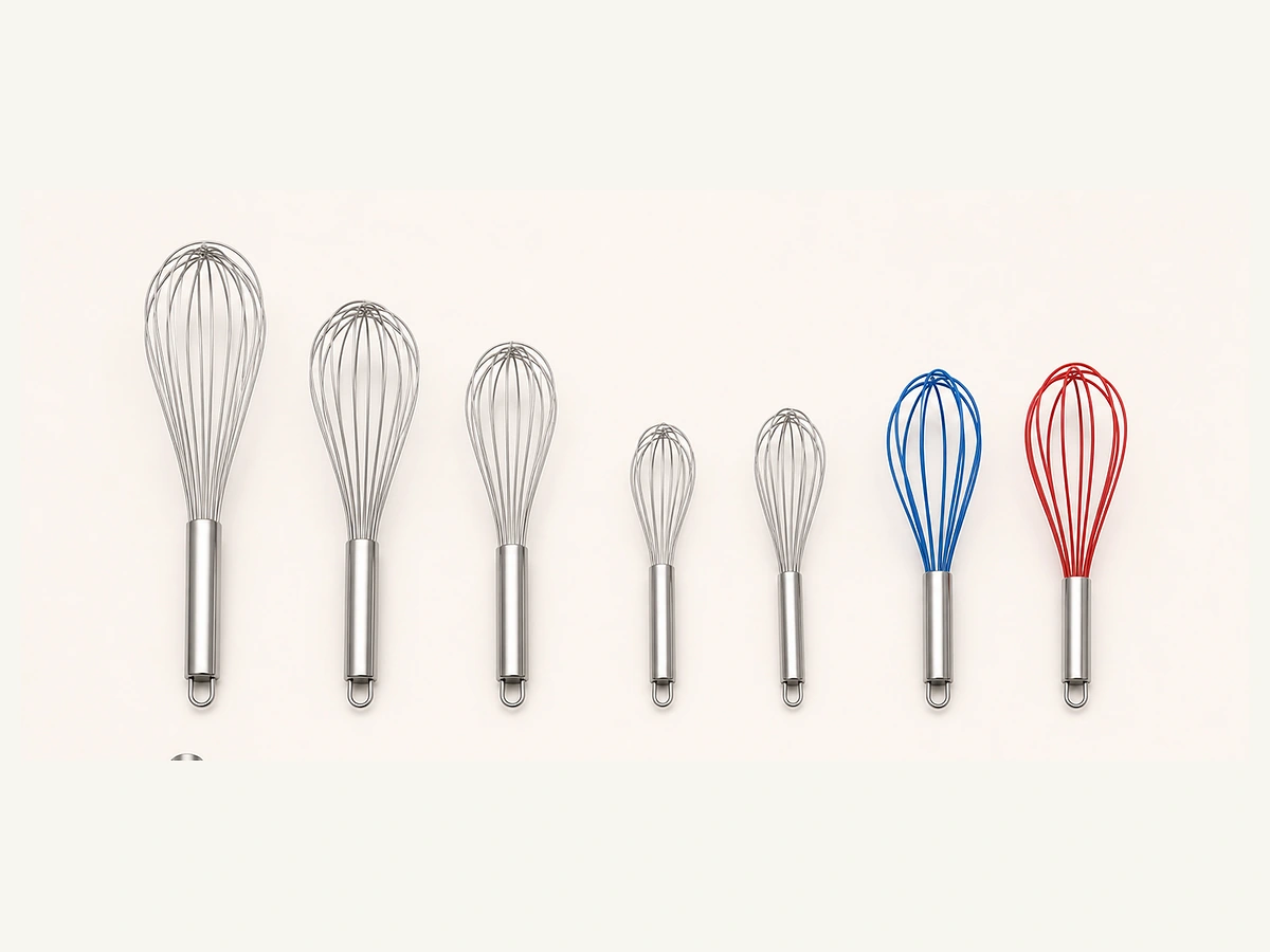 Stainless and coated wire whisk options in several lengths