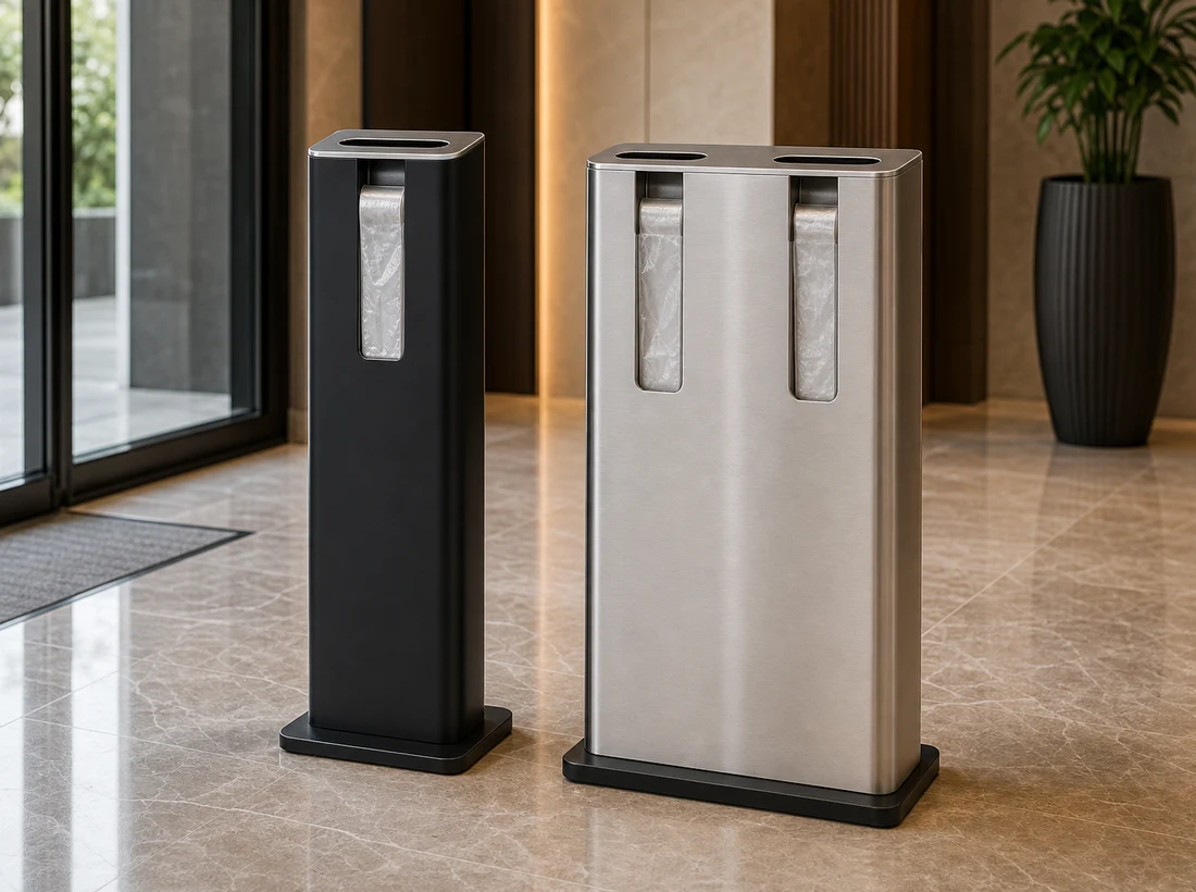 Single and double wet umbrella bag dispenser formats